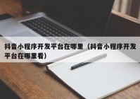 抖音小程序开发平台在哪里（抖音小程序开发平台在哪里看）